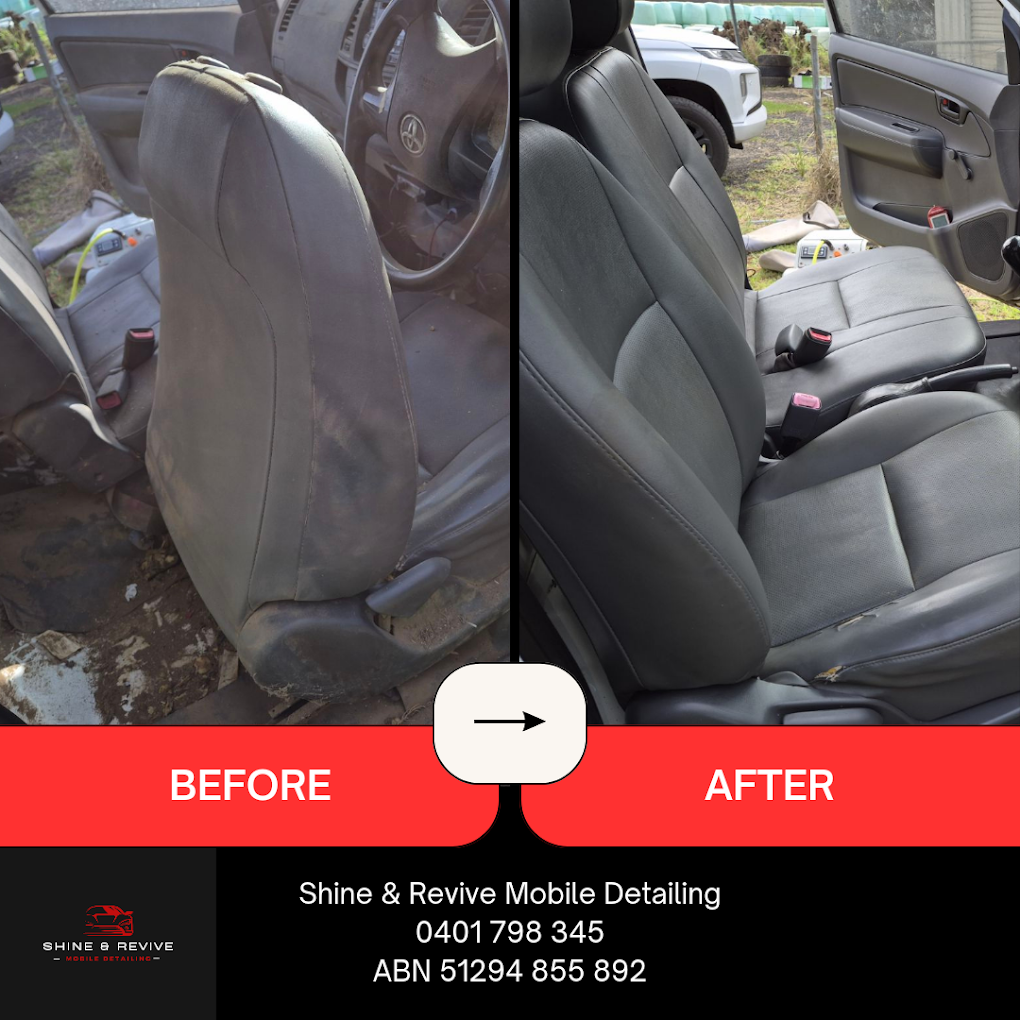 Car seat restoration and cleaning - dramatic before and after results